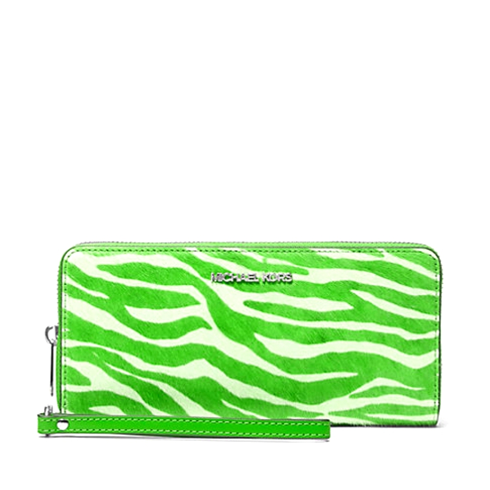 Michael Kors Jungle Green Zebra Print Wallet Billfold Sold Out Online